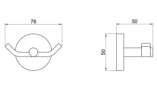Крючок двойной Aquatek Бетта AQ4602BGM шлифованный чёрный хром